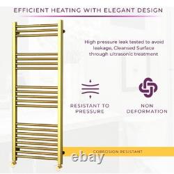 Gold Heated Towel Rail Radiator 1200x500mm Bathroom Ladder Central Heating