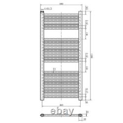 Grey Anthracite Bathroom Heated Towel Rail Radiator Straight Ladder Rad 1200x500