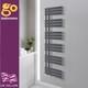Grey Designer Oval Panel Offset Heated Towel Rail Bathroom Radiator 1750x500mm
