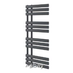 Grey Designer Oval Panel Offset Heated Towel Rail Bathroom Radiator 1750x500mm