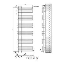 Grey Designer Oval Panel Offset Heated Towel Rail Bathroom Radiator 1750x500mm