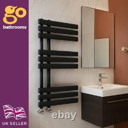 Grey Designer Oval Panel Offset Heated Towel Rail Bathroom Radiator 820 x 500mm
