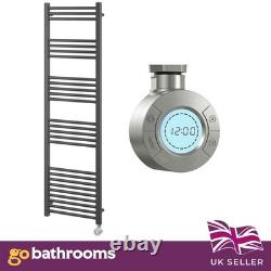 Grey Electric Heated Towel Rail 1600x500mm Smart 500W Bathroom Radiator