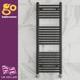Grey Gunmetal Bathroom Heated Towel Rail Radiator Straight Ladder Rad 1200x400