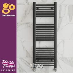 Grey Gunmetal Bathroom Heated Towel Rail Radiator Straight Ladder Rad 1200x400