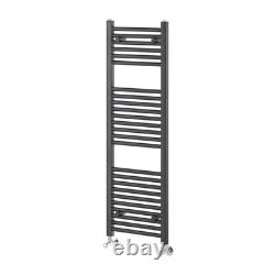 Grey Gunmetal Bathroom Heated Towel Rail Radiator Straight Ladder Rad 1200x400