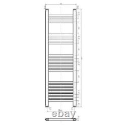 Grey Gunmetal Bathroom Heated Towel Rail Radiator Straight Ladder Rad 1200x400