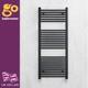 Grey Gunmetal Bathroom Heated Towel Rail Radiator Straight Ladder Rad 1200x600
