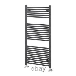Grey Gunmetal Bathroom Heated Towel Rail Radiator Straight Ladder Rad 1200x600