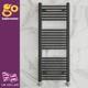 Grey Gunmetal Bathroom Heated Towel Rail Radiator Straight Ladder Rad 120x500