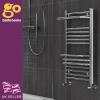 Grey Heated Towel Rail Radiator 800x500mm Bathroom Ladder With Hangers Modern
