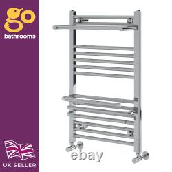 Grey Heated Towel Rail Radiator 800x500mm Bathroom Ladder with Hangers Modern
