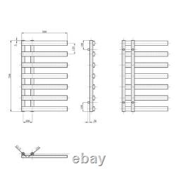 Grey Offset Vertical Ladder Heated Towel Rail Modern Bathroom Radiator H78xW50cm