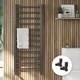 Gunmetal Bathroom Heated Towel Rail 1600x500 With Angled Manual Valves
