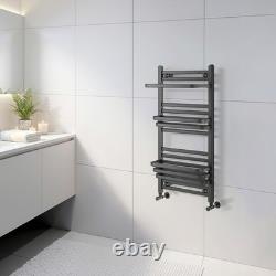 Gunmetal Bathroom Radiator Heated Towel Rail & Storage Hangers 1000x500mm