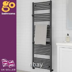 Gunmetal Bathroom Radiator Heated Towel Rail with Hangers Modern 1800x600mm