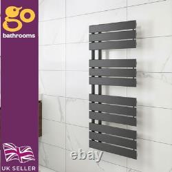 Gunmetal Heated Towel Rail Offset Modern Designer Bathroom Radiator 1080x550mm