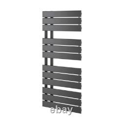 Gunmetal Heated Towel Rail Offset Modern Designer Bathroom Radiator 1080x550mm