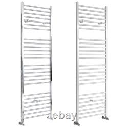 HEATED TOWEL RAIL Designer Luxury Bathroom Flat or Curved Ladder Radiator
