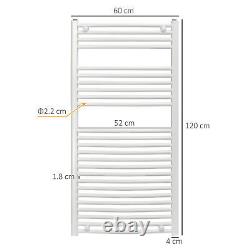 HOMCOM Straight Heated Towel Rail, Hydronic Bathroom Ladder Radiator Towel Warme