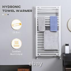 HOMCOM Straight Heated Towel Rail, Hydronic Bathroom Ladder Radiator Towel Warme