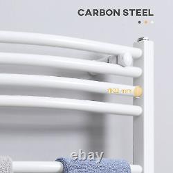 HOMCOM Straight Heated Towel Rail, Hydronic Bathroom Ladder Radiator Towel Warme
