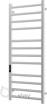 Heated Towel Rack with Timer Stainless Steel Electric Towel Rail 1200 x 500
