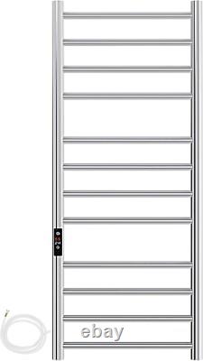 Heated Towel Rack with Timer Stainless Steel Electric Towel Rail 1200 x 500