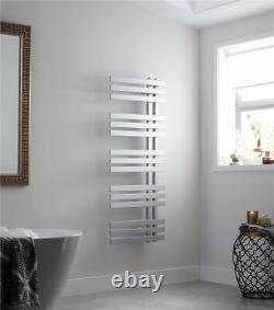 Heated Towel Rail Bathroom Radiator Designer Flat Panel Chrome 1200 x 500