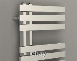 Heated Towel Rail Bathroom Radiator Designer Flat Panel Chrome 1200 x 500