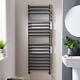 Heated Towel Rail Bathroom Radiator Designer Oval Panel Grey 1200 X 500 Dorney