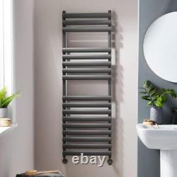 Heated Towel Rail Bathroom Radiator Designer Oval Panel Grey 1500 x 500 Dorney