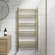 Heated Towel Rail Brushed Brass 1200 X 600mm Flat Bathroom Wall Mounted Steel