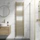 Heated Towel Rail Brushed Brass 1800 X 450mm Flat Bathroom Wall Mounted Steel