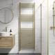Heated Towel Rail Brushed Brass 1800 X 600mm Flat Bathroom Wall Mounted Steel