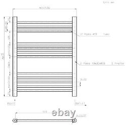 Heated Towel Rail Brushed Brass 750 x 600mm Flat Bathroom Wall Mounted Steel