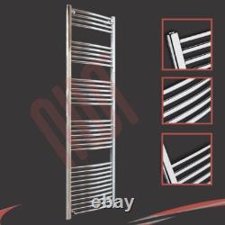 Heated Towel Rail CURVED Chrome Bathroom Radiator 500mm(w) x 1800mm(h) 3012BTU