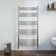 Heated Towel Rail Chrome 1200 X 600mm Curved Bathroom Wall Mounted Steel