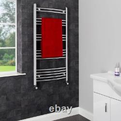 Heated Towel Rail Chrome 1200 x 600mm Curved Bathroom Wall Mounted Steel Heated Towel Rail Chrome 1200 x 600mm Curved Bathroom Wall Mounted Steel