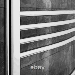 Heated Towel Rail Chrome 1200 x 600mm Curved Bathroom Wall Mounted Steel Heated Towel Rail Chrome 1200 x 600mm Curved Bathroom Wall Mounted Steel