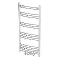Heated Towel Rail Chrome 1200 x 600mm Curved Bathroom Wall Mounted Steel Heated Towel Rail Chrome 1200 x 600mm Curved Bathroom Wall Mounted Steel