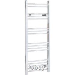 Heated Towel Rail Chrome 1200 x 600mm Curved Bathroom Wall Mounted Steel Heated Towel Rail Chrome 1200 x 600mm Curved Bathroom Wall Mounted Steel