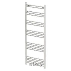 Heated Towel Rail Chrome 1600 x 600mm Flat Bathroom Wall Mounted Steel