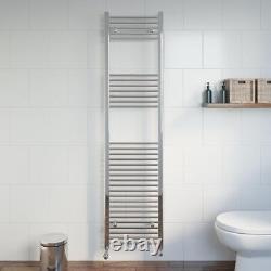 Heated Towel Rail Chrome 1800 x 450mm Flat Bathroom Wall Mounted Steel