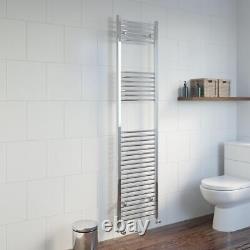 Heated Towel Rail Chrome 1800 x 450mm Flat Bathroom Wall Mounted Steel