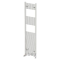 Heated Towel Rail Chrome 1800 x 450mm Flat Bathroom Wall Mounted Steel