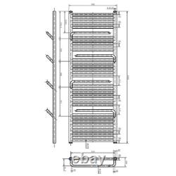 Heated Towel Rail Chrome Bathroom Radiator Ladder Warmer Modern + Hangers