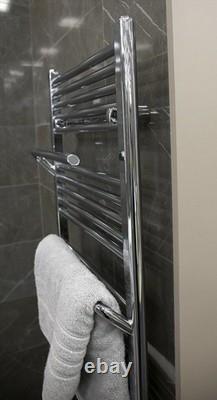 Heated Towel Rail Chrome Bathroom Radiator Ladder Warmer Modern + Hangers