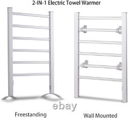 Heated Towel Rail, Electric Towel Radiator with 6 Bars & 4 Non-Slip Mats, Wall M