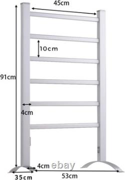 Heated Towel Rail, Electric Towel Radiator with 6 Bars & 4 Non-Slip Mats, Wall M